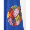 Wełniana sukienka Płaszczyk z kolorowymi kieszeniami - chabrowa